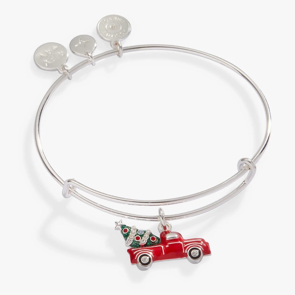 Alex and Ani Silver Bracelet with Red Truck Charm